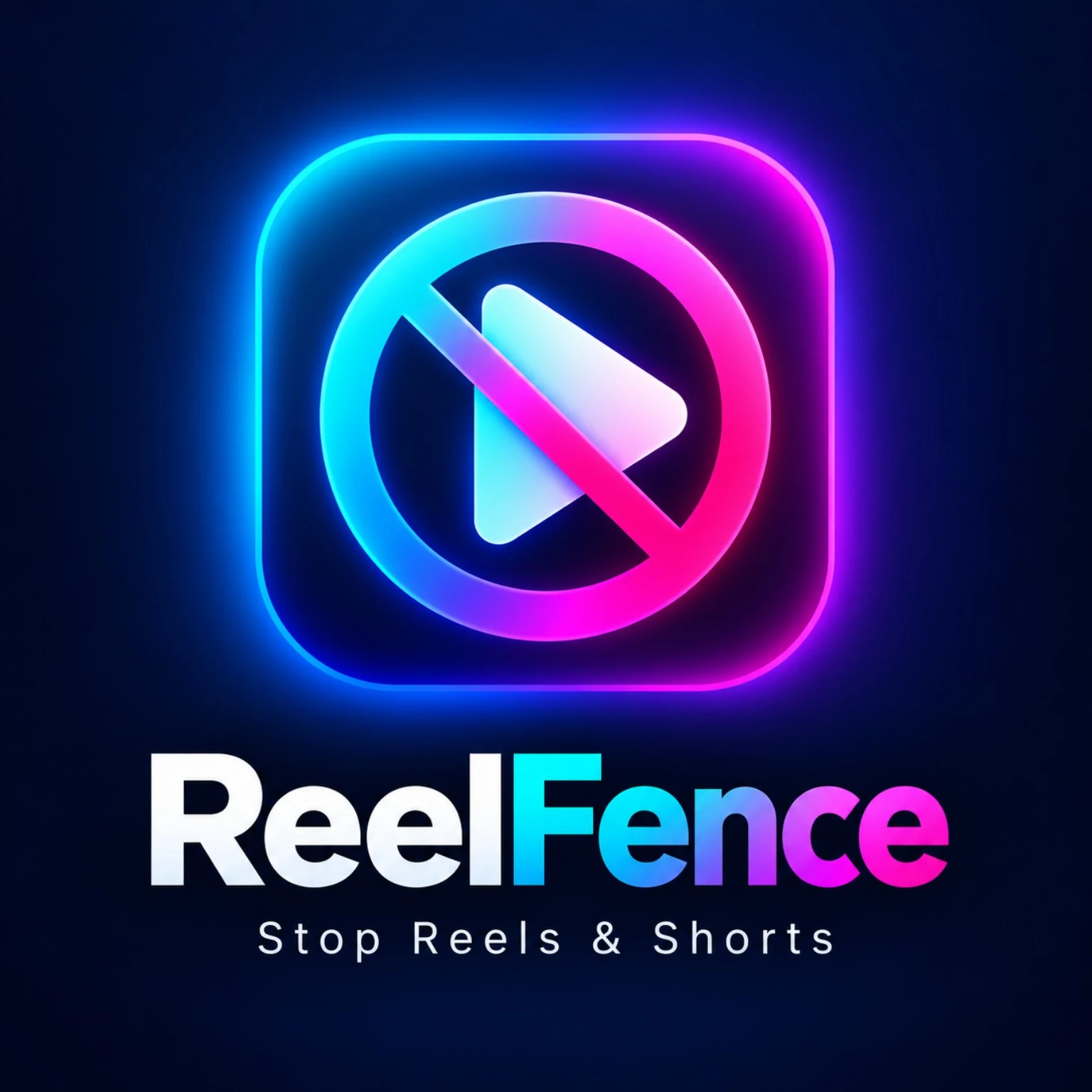 ReelFence approved cyan and magenta stop-play logo with ReelFence name